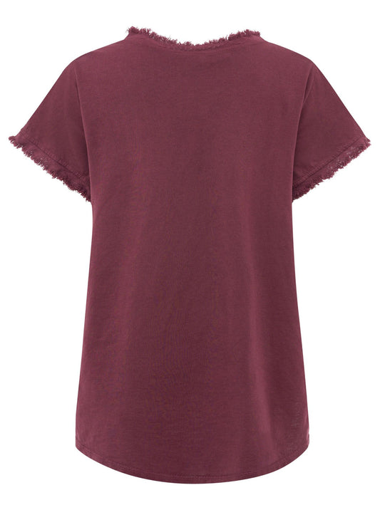💕 Zwillingsherz Shirt Leinen "Summer Style" Bordaux