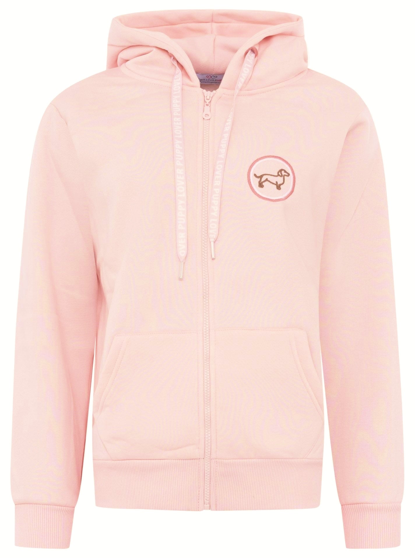 💕 Zwillingsherz Hoodiejacke "Puppy Love Forever" Rosa