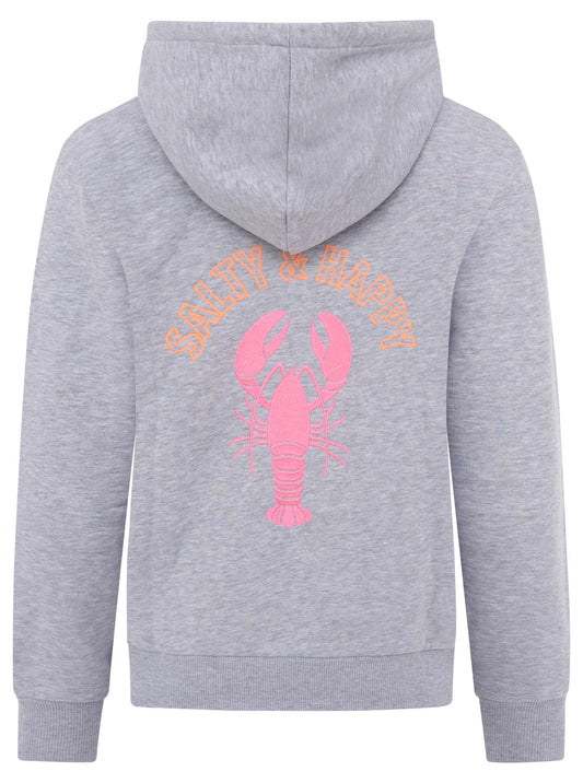 💕 Zwillingsherz Hoodiejacke "Salty and Happy" Grau