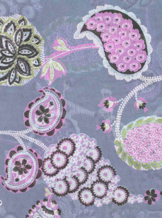 Schal Tuch "Paisley Poetry" Baumwolle Seide Lila
