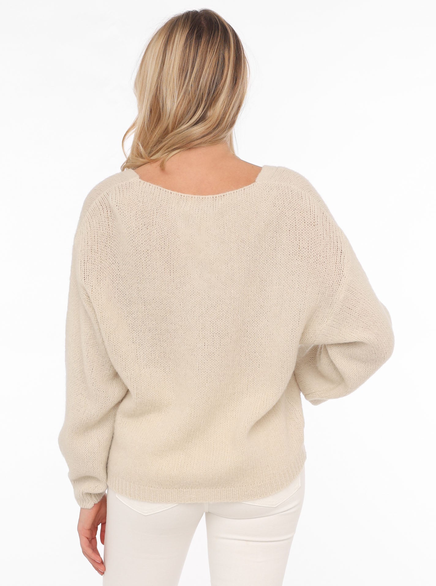 💕 Zwillingsherz Strickjacke kurz "Uni" Wolle Beige