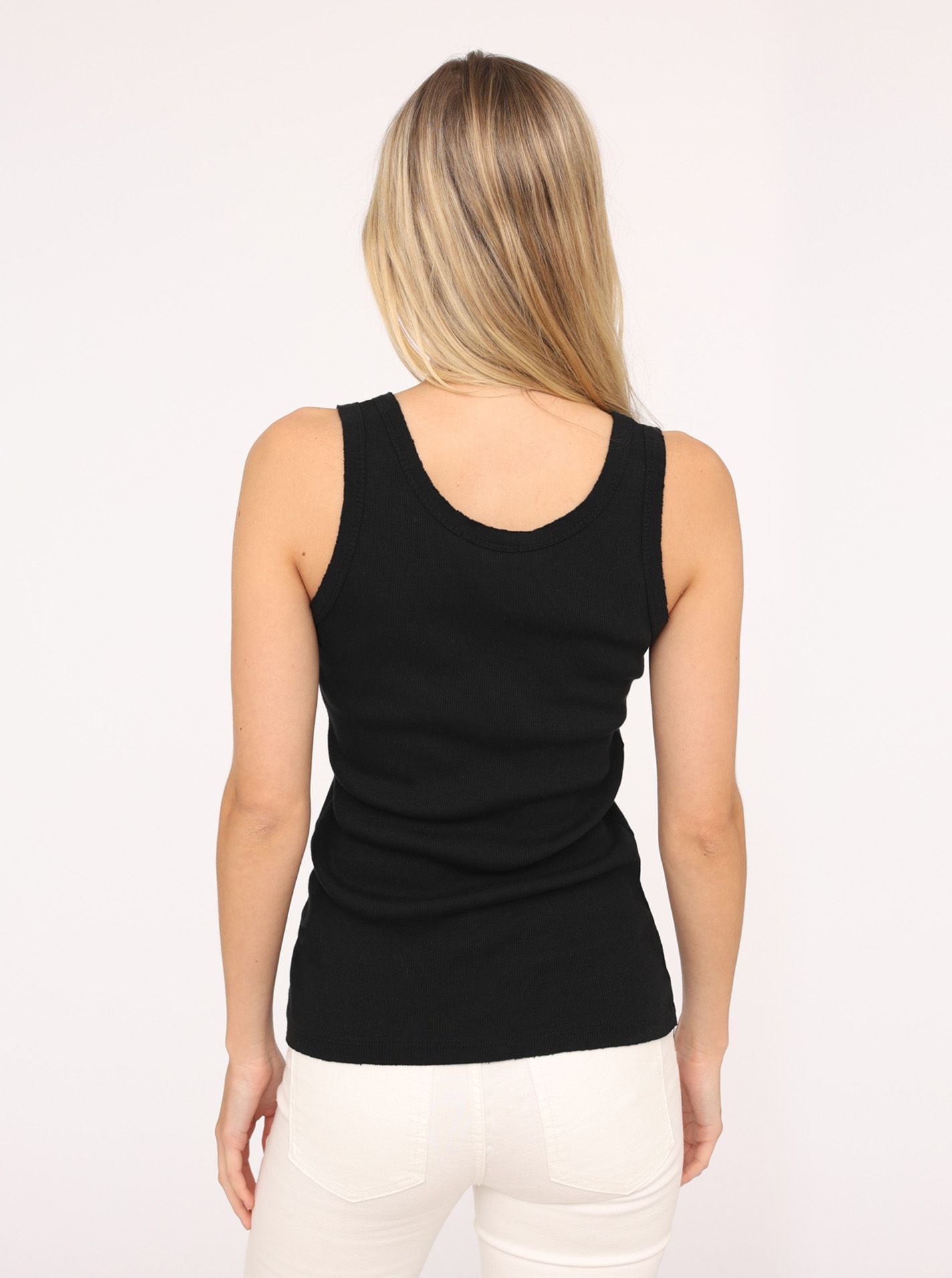 💕 Zwillingsherz Top "Rippe" Tanktop Schwarz