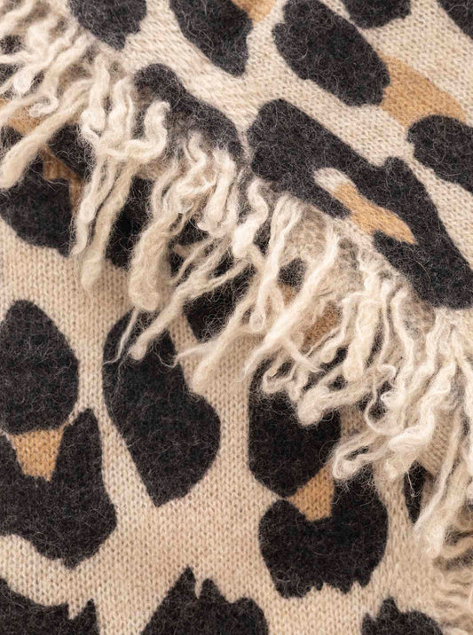 💕 Zwillingsherz XXL "Fransenschal  Leo" 100 % Cashmere Schal Stola Kaschmir Beige