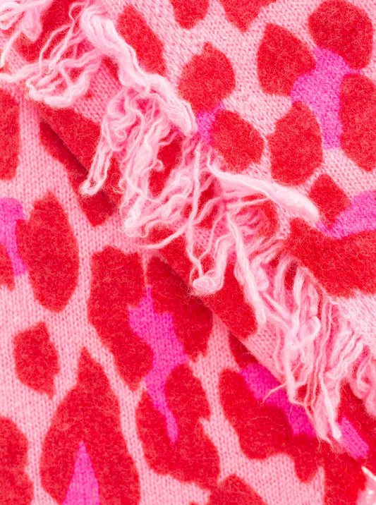 💕 Zwillingsherz XXL "Fransenschal  Leo" 100 % Cashmere Schal Kaschmir Bubblegum