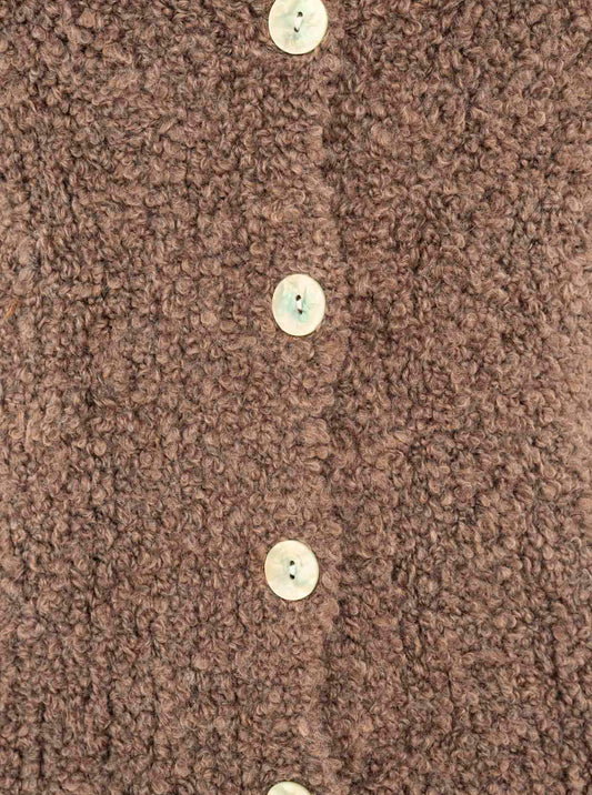💕 Zwillingsherz Strickjacke Cardigan "Plüsch" Wolle Braun