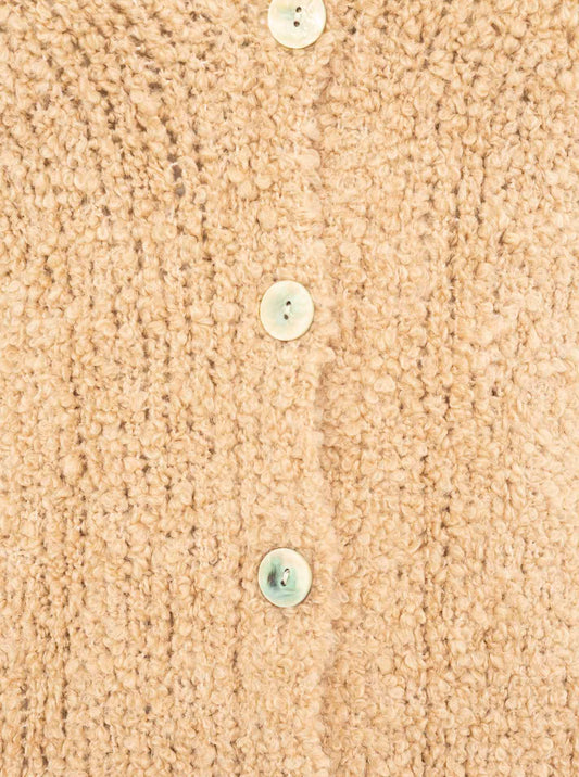 💕 Zwillingsherz Strickjacke Cardigan "Plüsch" Wolle Hellbraun