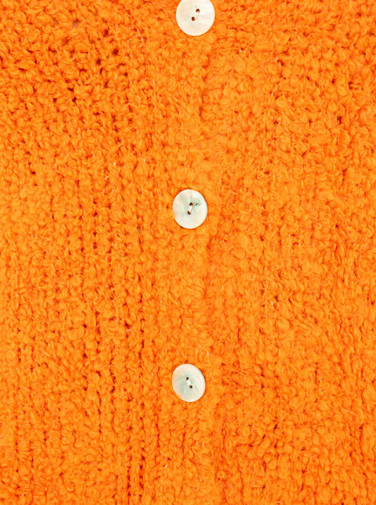 💕 Zwillingsherz Strickjacke Cardigan "Plüsch" Wolle Orange