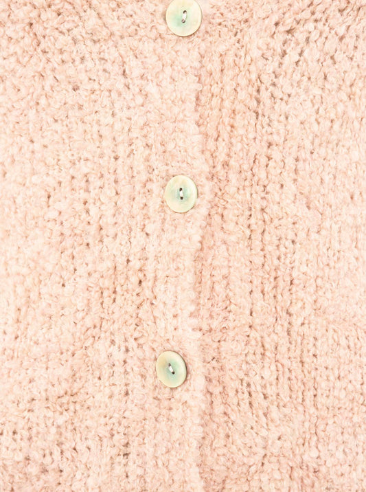 💕 Zwillingsherz Strickjacke Cardigan "Plüsch" Wolle Rosa