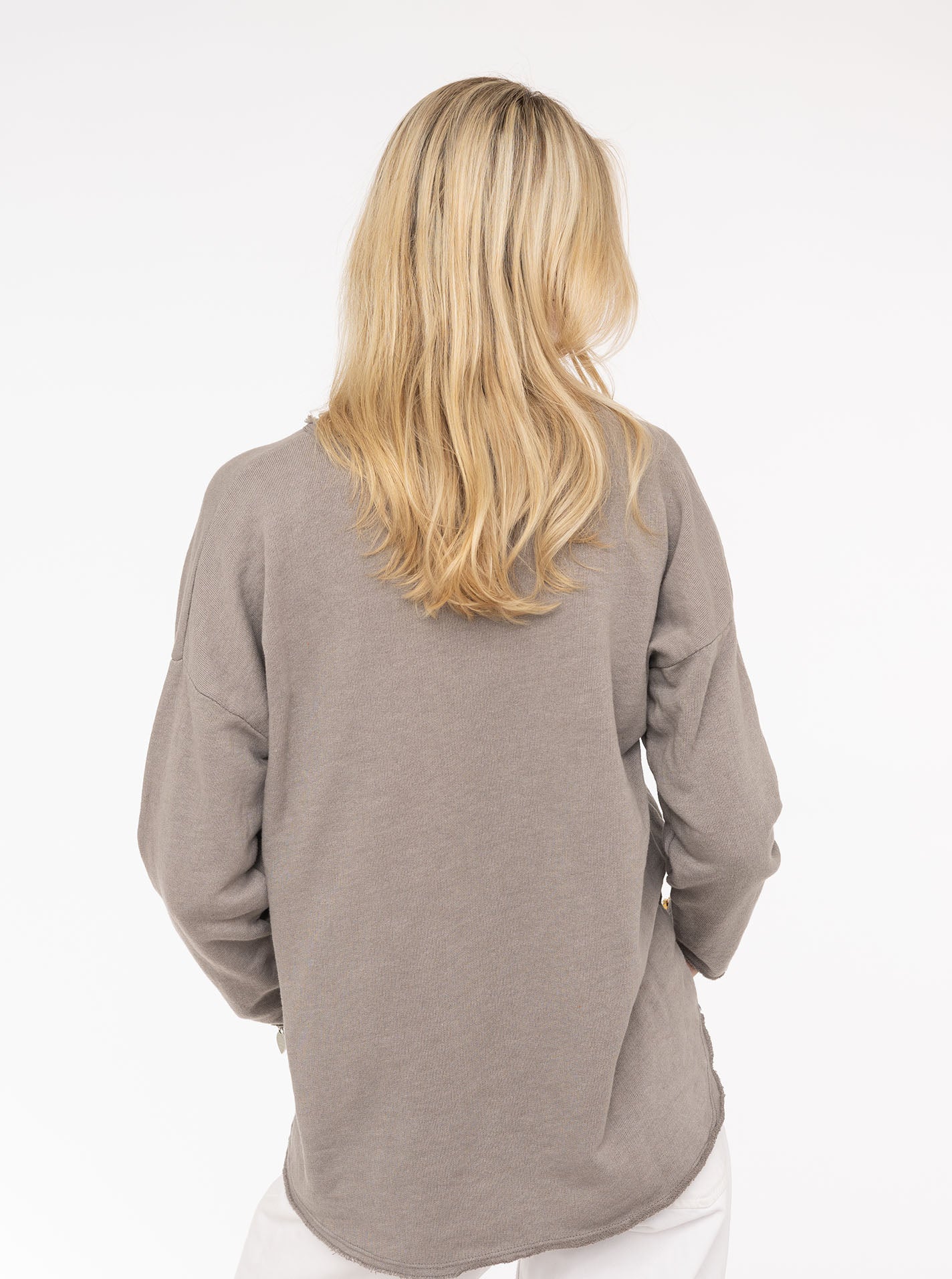 💕 Zwillingsherz Pullover Pulli "Elisabeth" Baumwolle Taupe