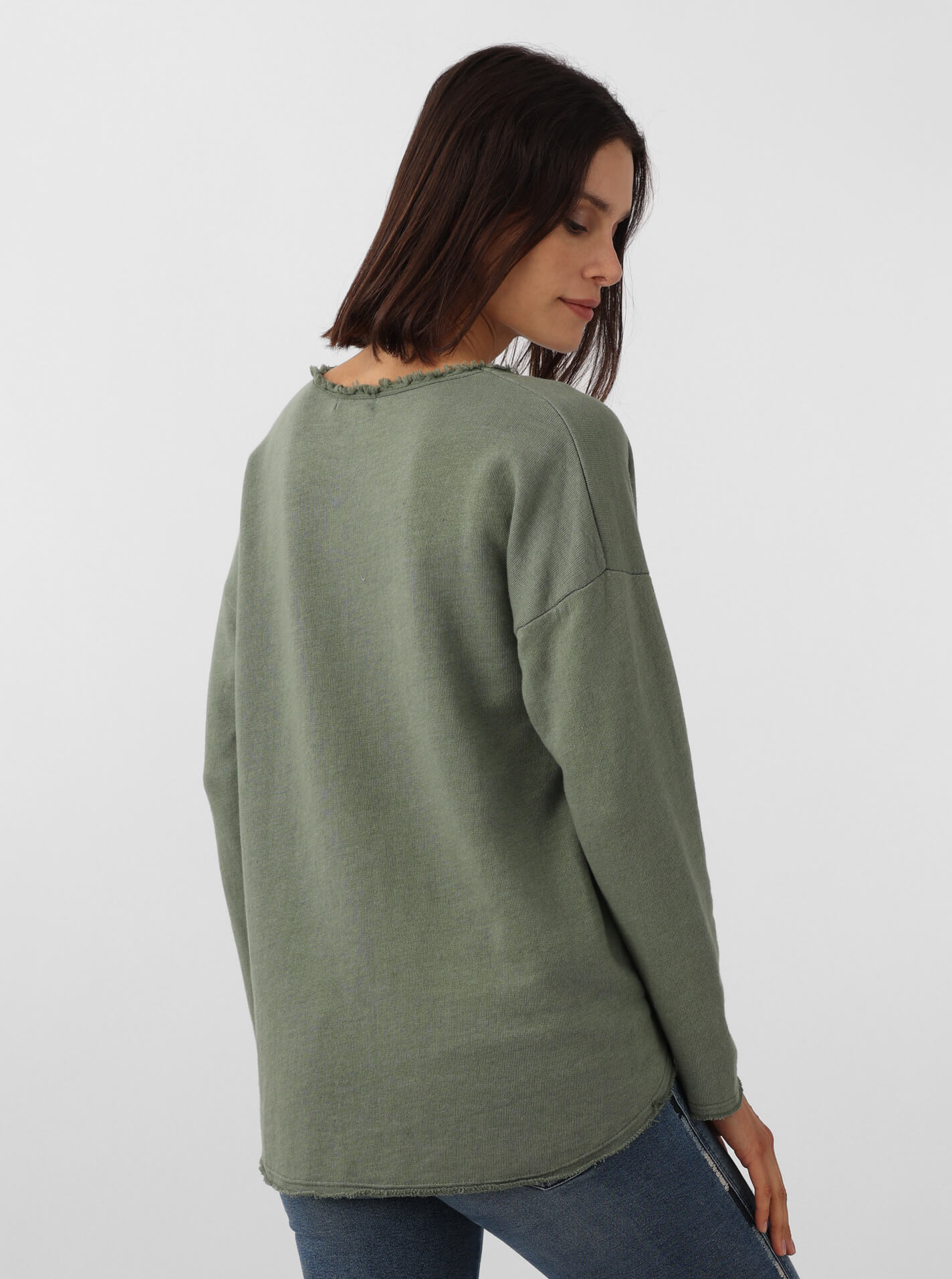 💕 Zwillingsherz Pullover Pulli "Elisabeth" Baumwolle Khaki