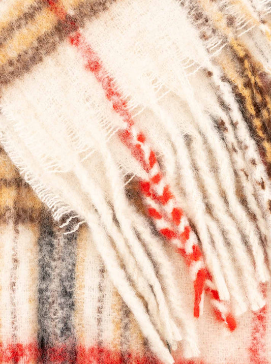 💕 Zwillingsherz Schal "Vintage Karo" Creme