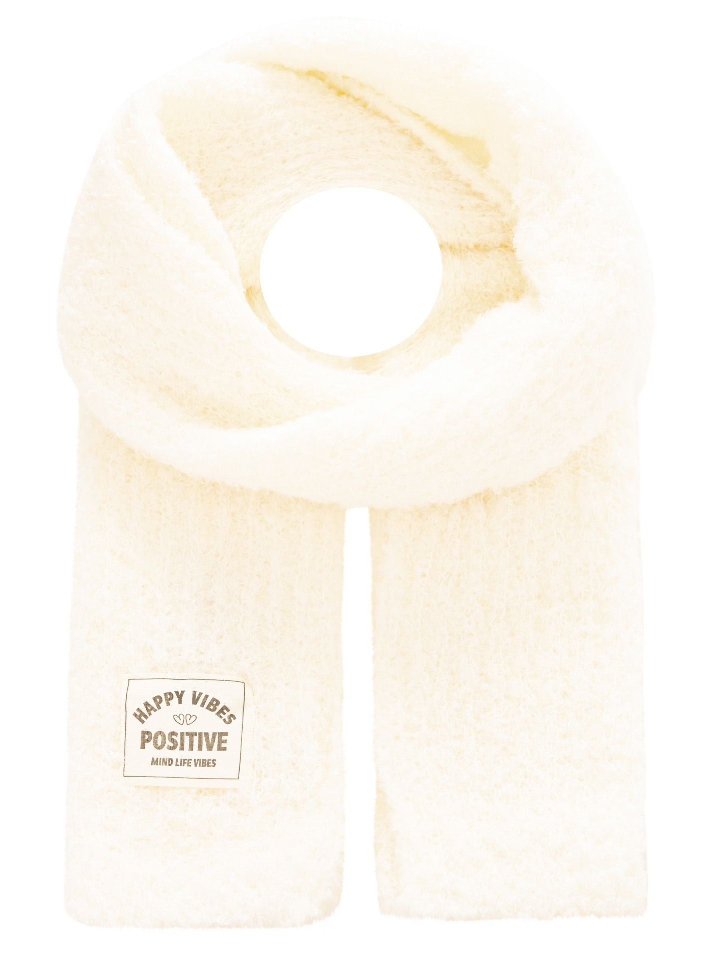 💕 Zwillingsherz Schal Kuschelschal "Uni & Happy Vibes" Creme