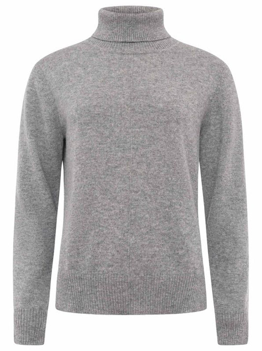 💕 Zwillingsherz Pullover Pulli Rolli Rollkragenpullover 100 % Kaschmir "High Neck" Mittelgrau
