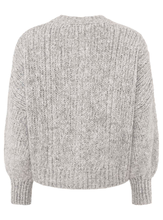 💕 Zwillingsherz Strickjacke Cardigan "Zopf" Alpaka Grau