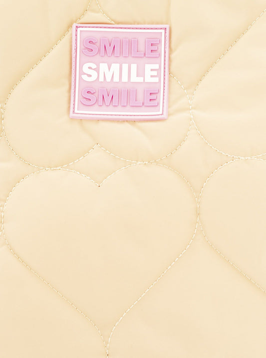 💕 Zwillingsherz Tasche Stepptasche "Smile" Beige