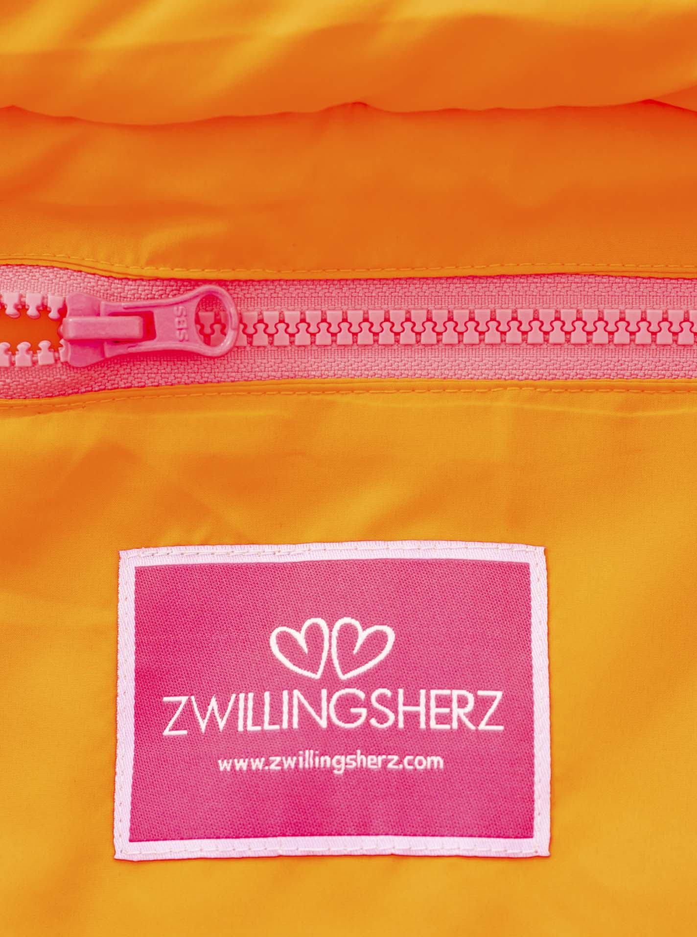 💕 Zwillingsherz Tasche Stepptasche "Be Happy" Neonpink