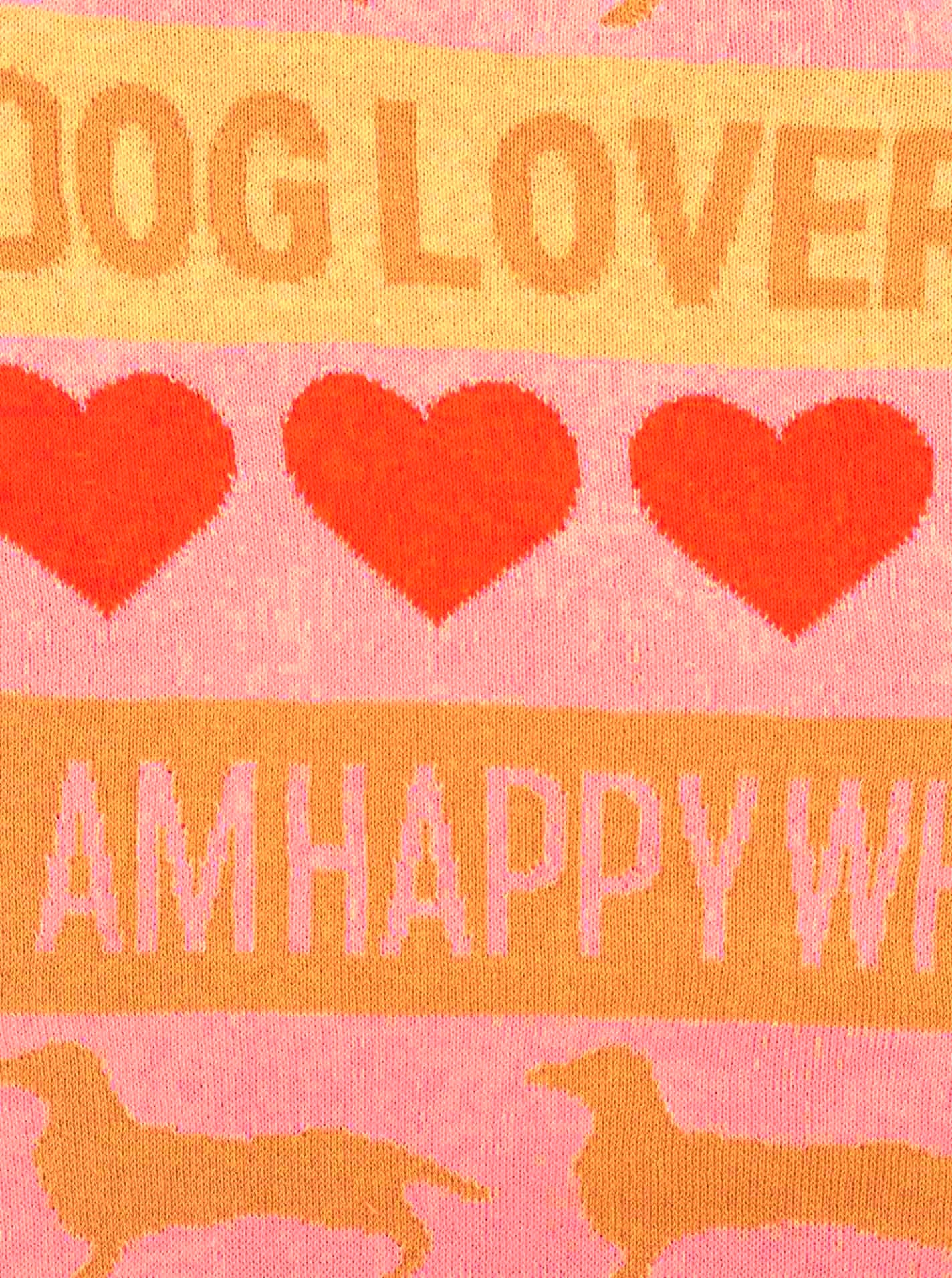 💕 Zwillingsherz Dreieckstuch "Hund Herz" Baumwolle Beige Rosa Rot