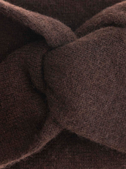 💕 Zwillingsherz Stirnband 100 % Cashmere "Knoten" Kaschmir Braun