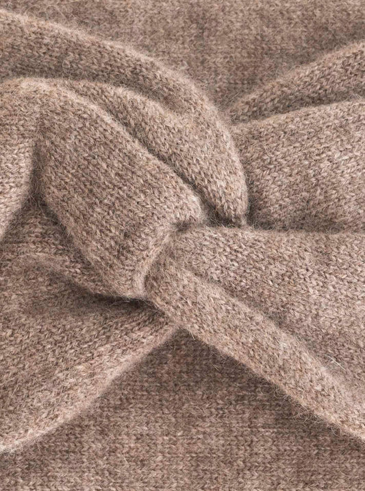💕 Zwillingsherz Stirnband 100 % Cashmere "Knoten" Kaschmir Taupe