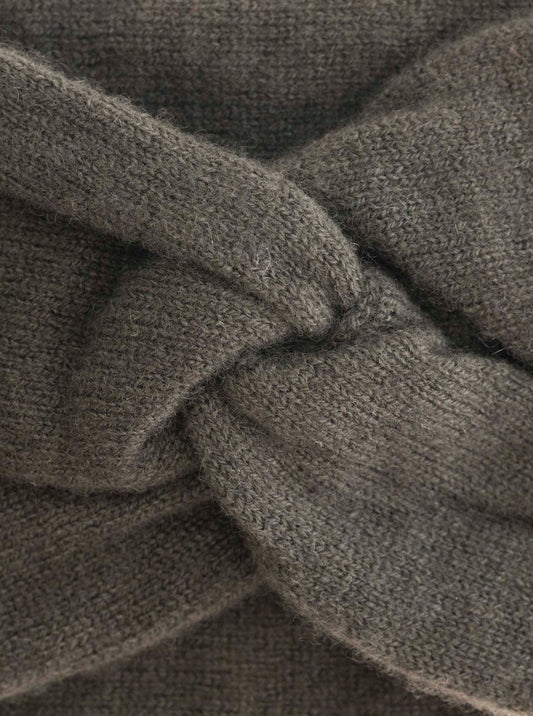 💕 Zwillingsherz Stirnband 100 % Cashmere "Knoten" Kaschmir Olive