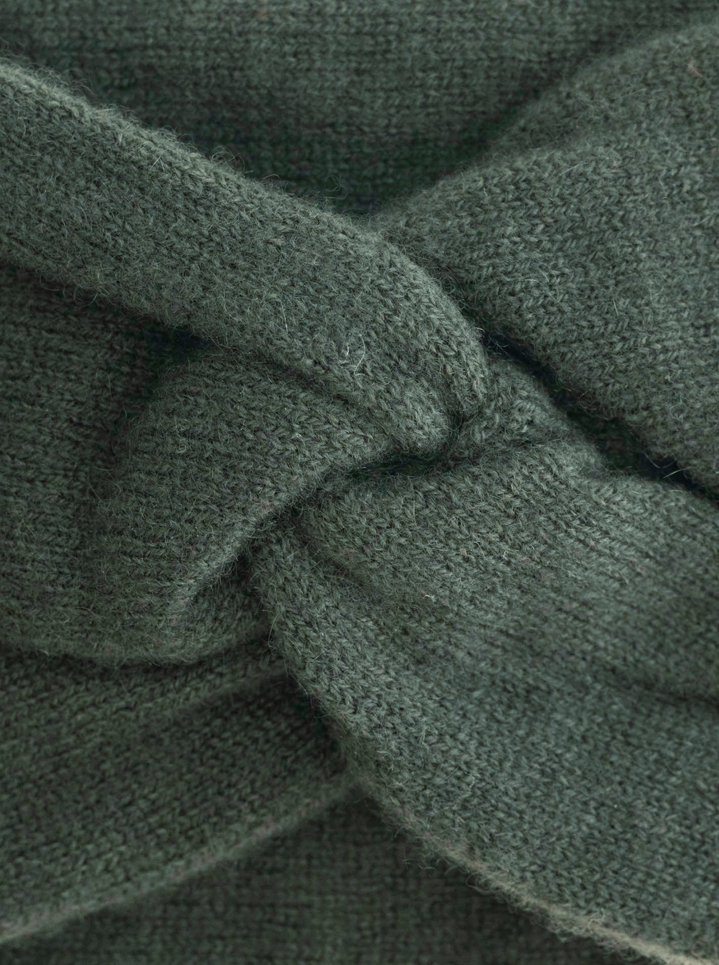 💕 Zwillingsherz Stirnband 100 % Cashmere "Knoten" Kaschmir Olive