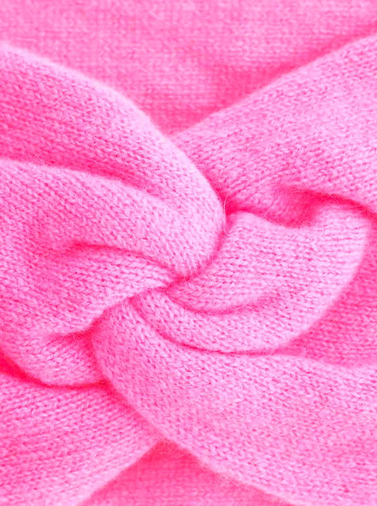 💕 Zwillingsherz Stirnband 100 % Cashmere "Knoten" Kaschmir Bubblegum