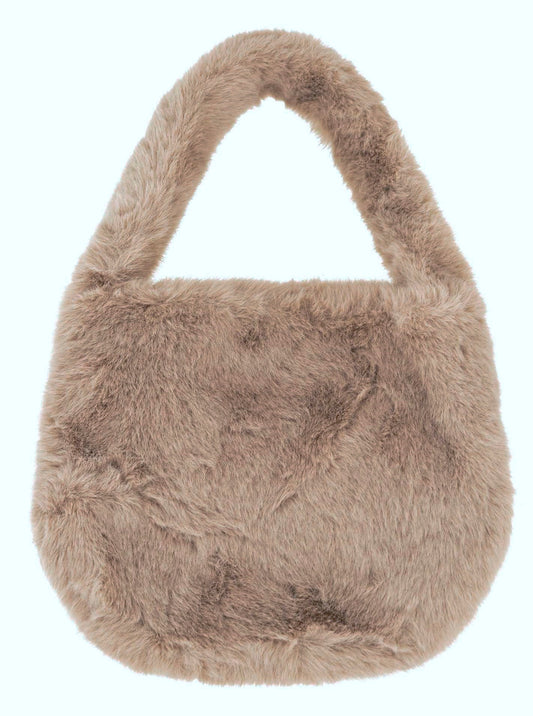 Beutel "Flausch Uni" Beuteltasche Taupe