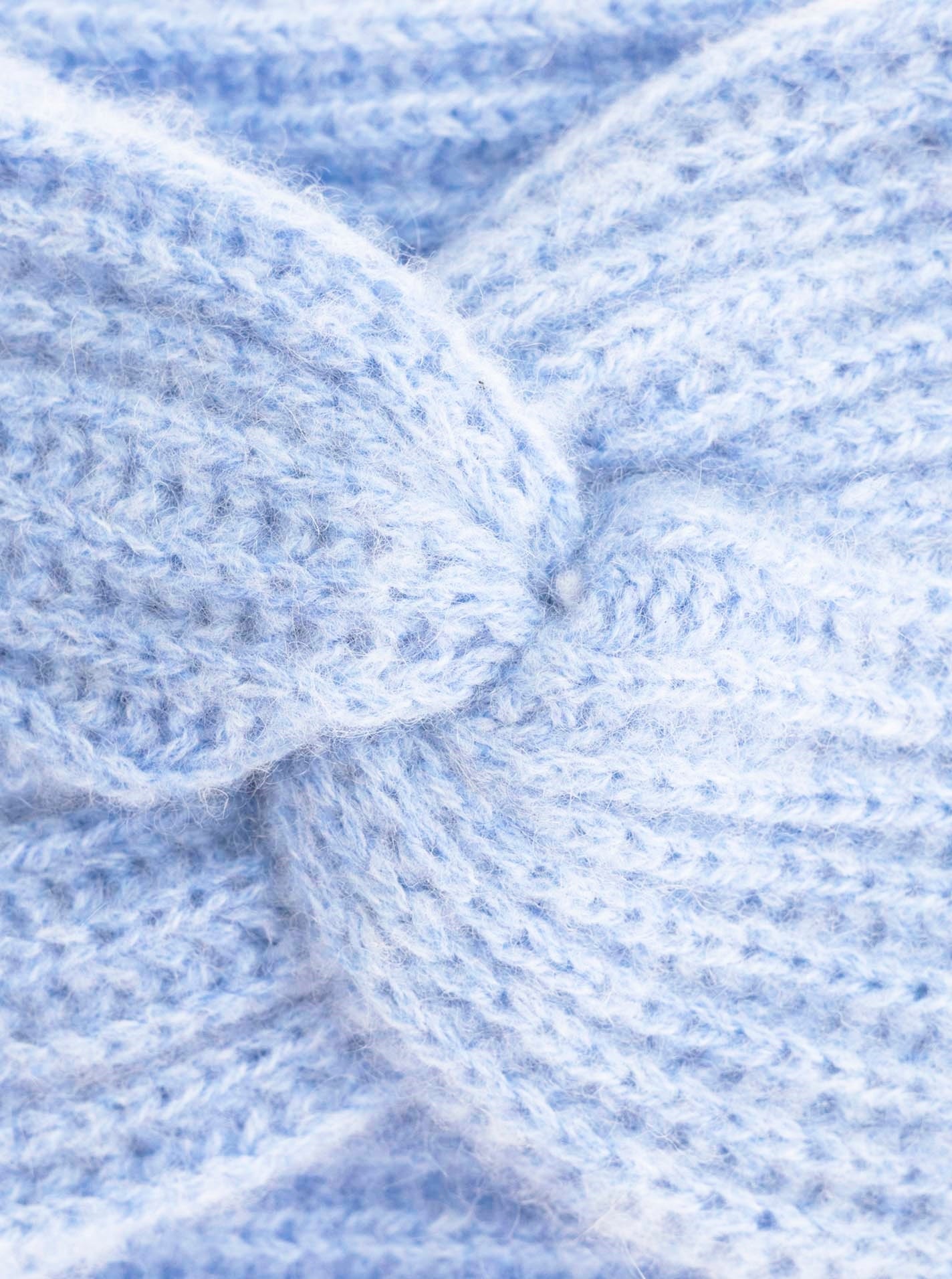 💕 Zwillingsherz Stirnband 100 % Cashmere "Rippen" Kaschmir Hellblau NEU