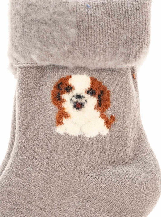 💕 Zwillingsherz Socken "Dog" Hellgrau
