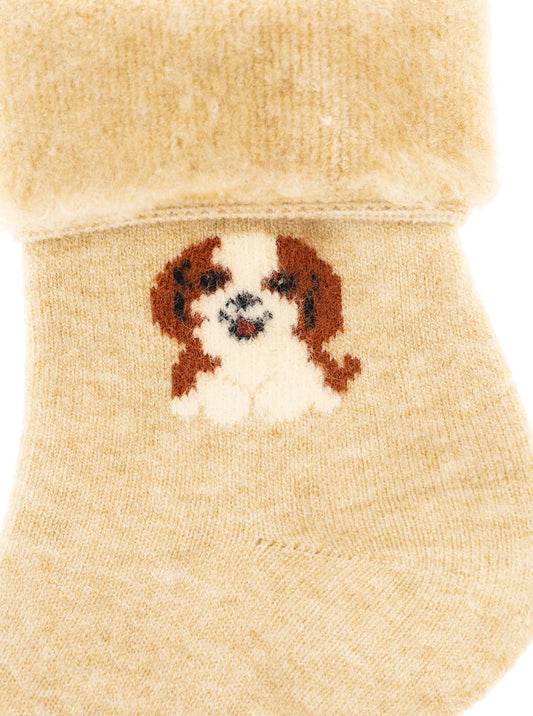 💕 Zwillingsherz Socken "Dog" Beige