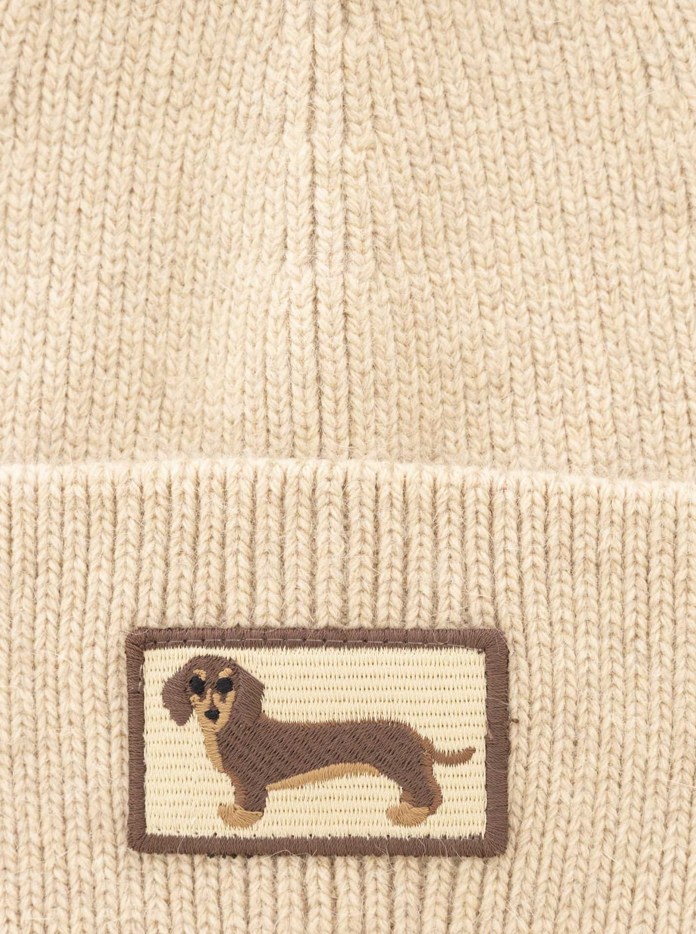 💕 Zwillingsherz Mütze "Dackel-Liebe" Beige