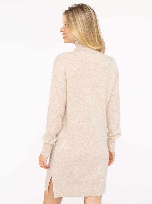 💕 Zwillingsherz Kleid Strickkleid 100 % Kaschmir "Uni" Hellbeige