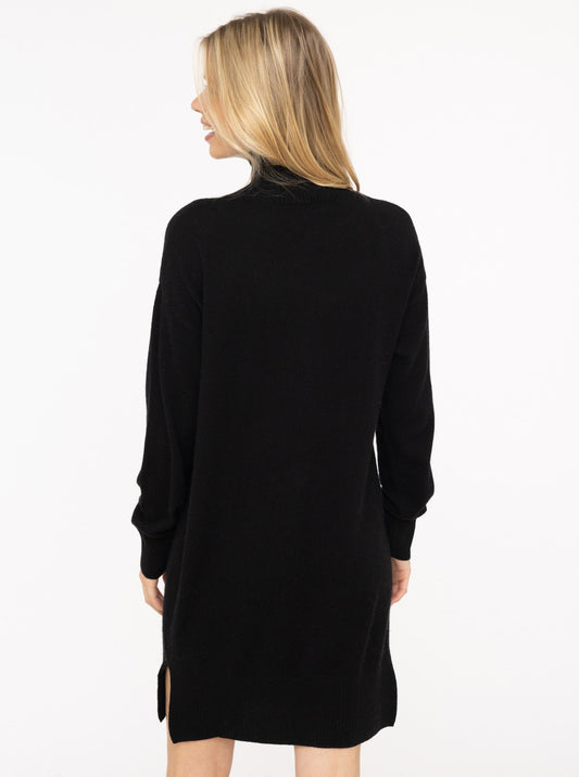 💕 Zwillingsherz Kleid Strickkleid 100 % Kaschmir "Uni" Schwarz