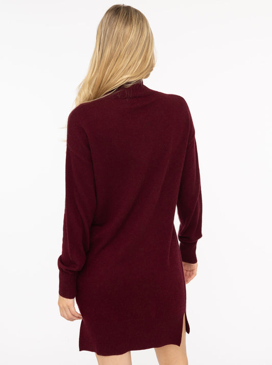 💕 Zwillingsherz Kleid Strickkleid 100 % Kaschmir "Uni" Bordaux