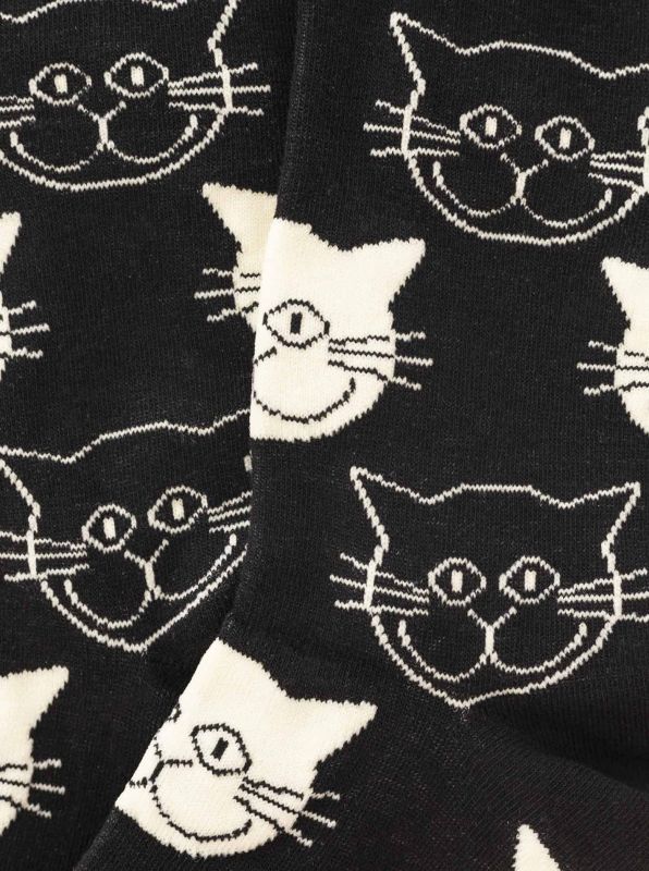 💕 Zwillingsherz Socken "Katzen" Schwarz