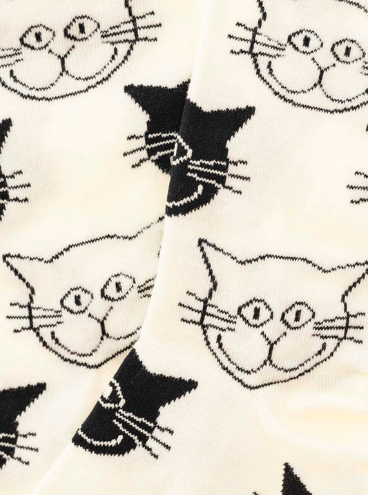 💕 Zwillingsherz Socken "Katzen" Weiß
