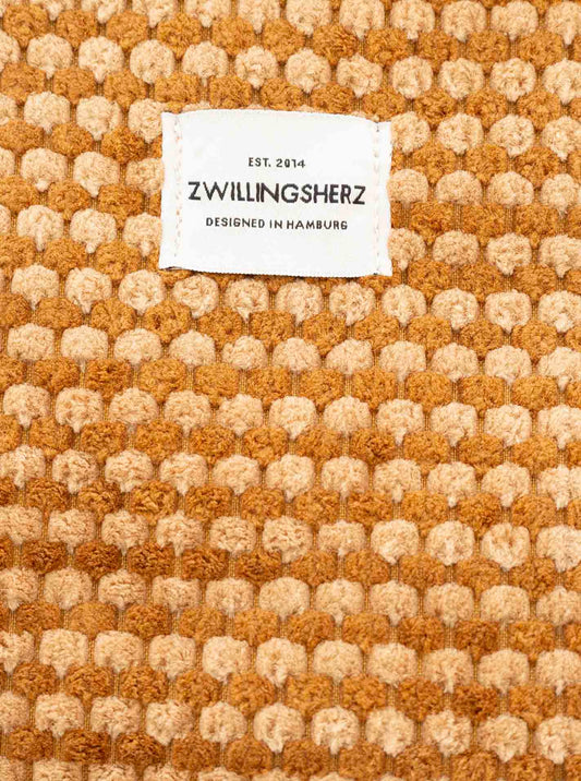 💕 Zwillingsherz Kosmetiktasche "Flauschige Punkte" Braun Beige