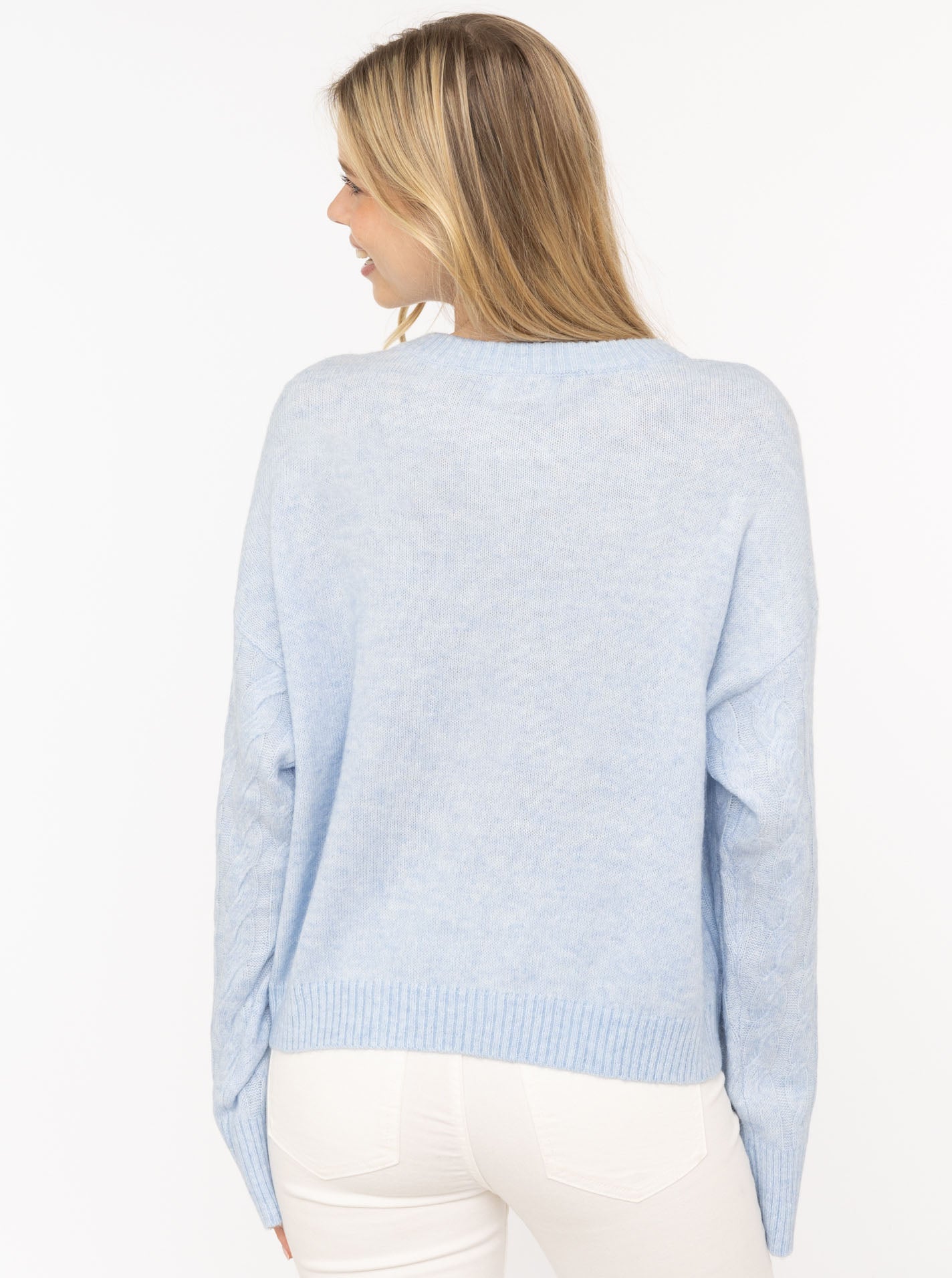 💕 Zwillingsherz Pullover "Zopfstrick" Hellblau