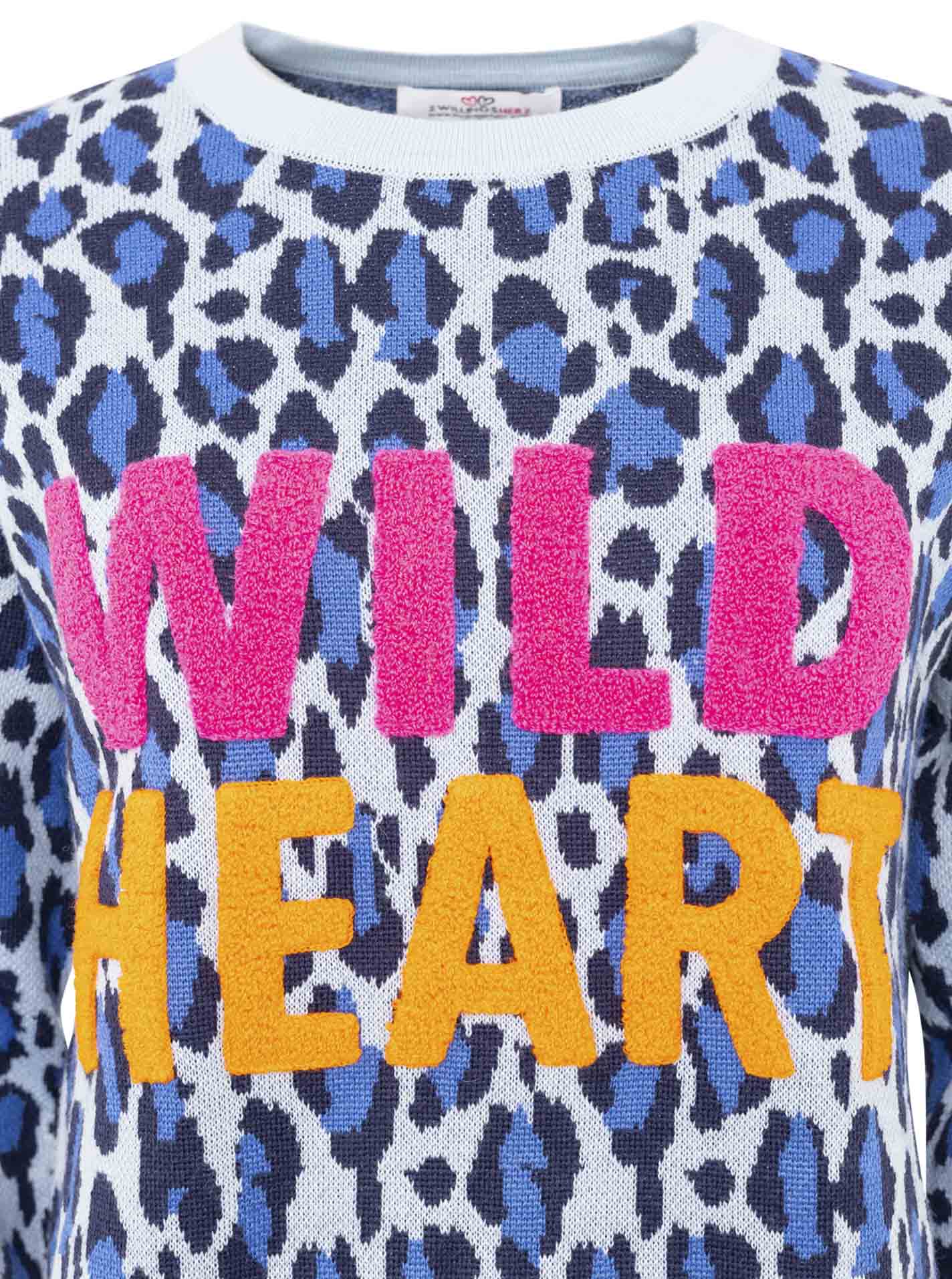 💕 Zwillingsherz Pullover Pulli "Wild Heart" Blau
