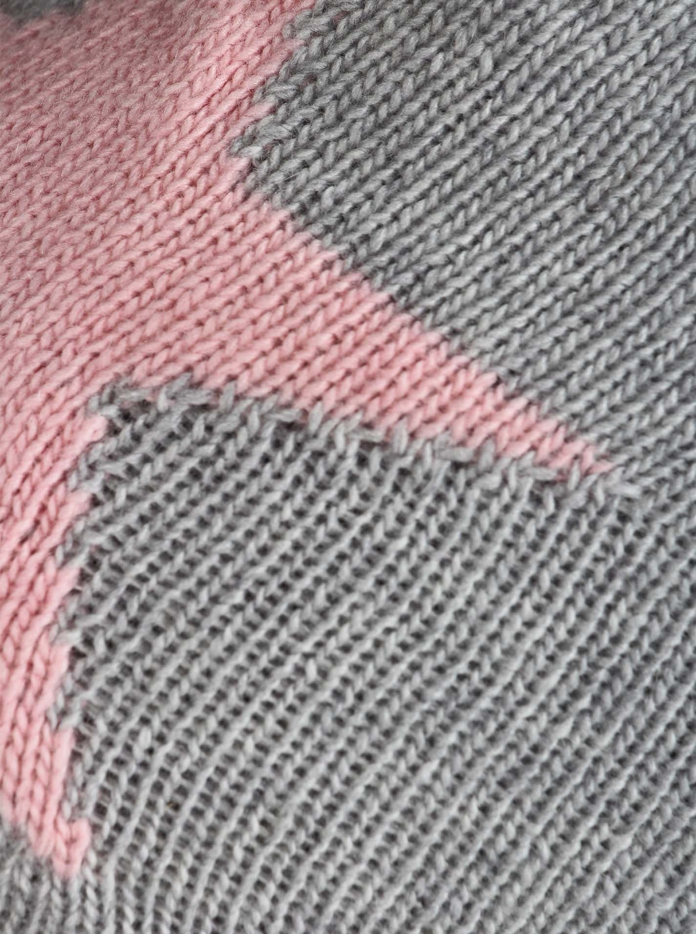 💕 Zwillingsherz Mütze "Sternlein" Beanie Kaschmir Wolle Viskose Fleece Grau Rosa