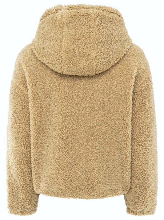 💕 Zwillingsherz Bomberjacke Teddy "Teddy & Kapuze" Jacke Camel