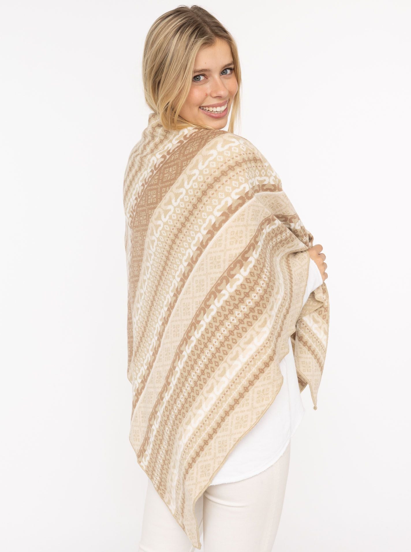 💕 Zwillingsherz Dreieckstuch "Maralda" Baumwolle Beige