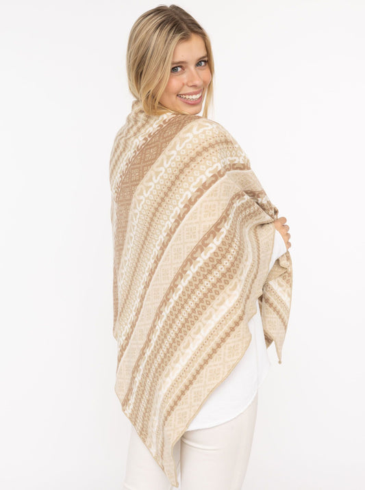 💕 Zwillingsherz Dreieckstuch "Maralda" Baumwolle Beige