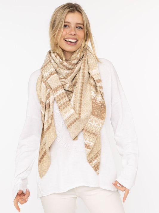💕 Zwillingsherz Dreieckstuch "Maralda" Baumwolle Beige