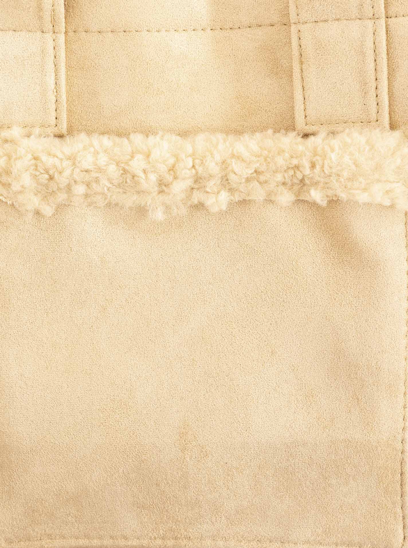 💕 Zwillingsherz Shopper "Velour & Teddy" Tasche Beige