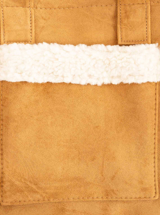 💕 Zwillingsherz Shopper "Velour & Teddy" Tasche Braun