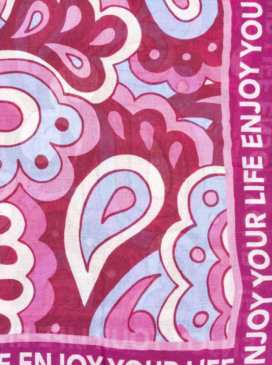 💕 Zwillingsherz Schal "Flower Paisley Mix" Viskose Mix Pink