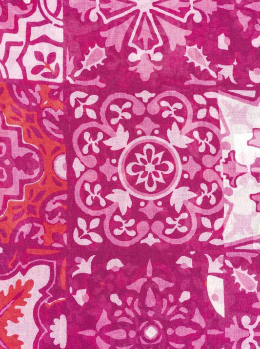 💕 Zwillingsherz Schal "Mosaik" Viskose Mix Fuchsia