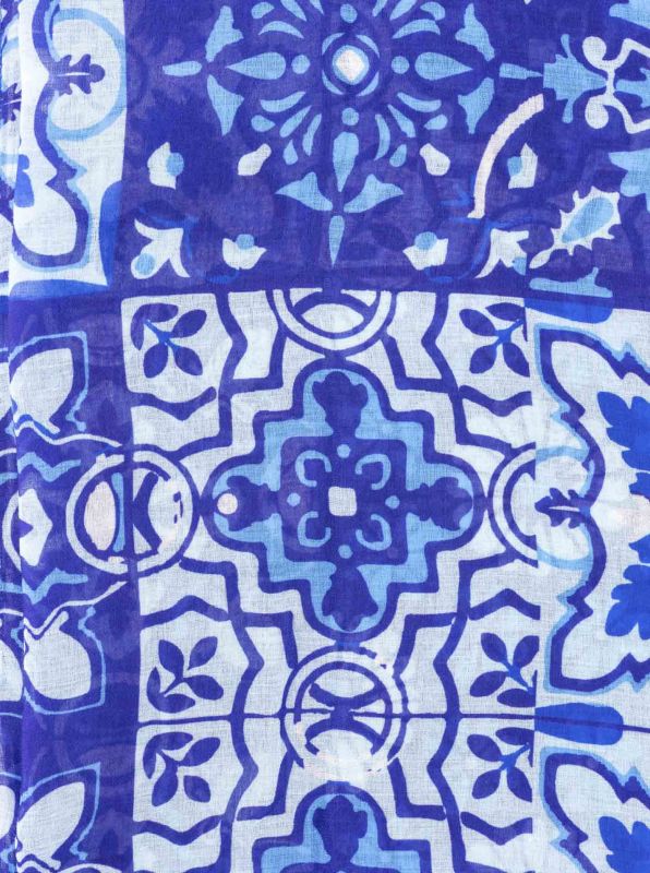 💕 Zwillingsherz Schal "Mosaik" Viskose Mix Royalblau