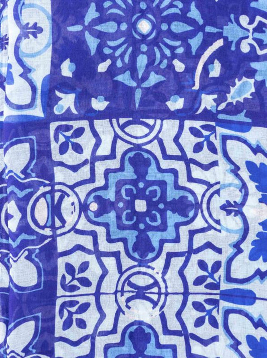 💕 Zwillingsherz Schal "Mosaik" Viskose Mix Royalblau